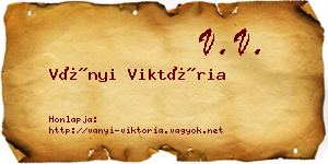 Ványi Viktória névjegykártya